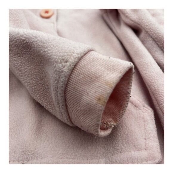 Lot Of 2 Carter’s Baby Hooded Fleece One Piece 6-9M Heart Pink Floral Pocket - Picture 4 of 16